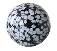 Snowflake Obsidian Sphere, Quartz Crystal Ball Sculpture Figurine,Feng Shui Supplies,Home Office Desk Decor,60~70mm Gemstone Stone