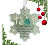 Snowflake Ornament - Acrylic, 2.95x2.95 Inch Snow Flora Festive Decorative Wreath Ornament | Winter Christmas Tree Decorations, Holiday Acrylic Ornaments For Coulo