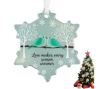 Snowflake Ornament - Festive Charm Winter Friendship Ornament, Glass Snowflakes Decorations, Hanging Holiday Ornaments for Outdoor Indoor Wall Window, Christmas Decoration