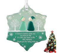 Snowflake Ornament - Sea Glass Snowflake Friendship Christmas Tree Hanging Ornament - Handmade Sea Glass Friendship Pendant - Thank You Friendships Keepsake For Best Friends - For Outdoor