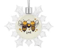 Snowflake Ornaments Bee Love Honey Printed Christmas Tree Hanging Decorations