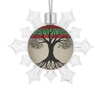 Snowflake Ornaments Tree of Life Palestinian Flag Printed Christmas Tree Hanging Decorations