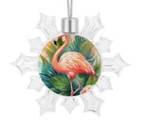 Snowflake Ornaments Tropical Flamingo1 Printed Christmas Tree Hanging Decorations