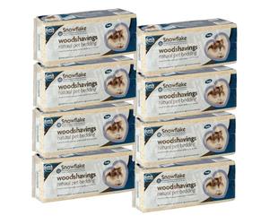 Snowflake Pack of 8 1KG Small Animal Wood Shavings Natural Pet Bedding, Dust Extracted Premium Pet Bed Substrate, Odour Control, For Rabbit, Hamster, Gerbil, Mouse, FSC Approved, Small, 8KG Total