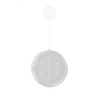 Snowflake Pattern 3D Christmas Window Light - Round Acrylic LED Decorative Lamp - Battery Operated Perfect for Door & Holiday Decor