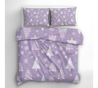 Snowflake Pattern 3D Printing Bedding Set Premium Ultra Soft Microfiber Winter Theme Duvet Cover 150x200 and 2 Pillow Cases, with Zipper Closure for Teenage in Bedroom A2667
