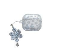 Snowflake Pattern Case for AirPods 3rd Generation 2021, Shock-Absorbing Headphone Case Cover with Pendant Accessories