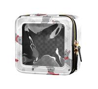 Snowflake Patterns Cartoon Gray Squirrels Waterproof Clear Makeup Bag Cosmetic Bag Mini Makeup Containers for Women