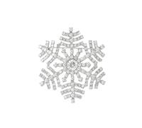 Snowflake Pearl Brooch Pin for Women Sparkling Rhinestone Crystal Snowflake Brooch Vintage Winter Christmas Snowflake Flower Brooch Xmas Holiday Party Celebration Jewelry, L, Copper, no gemstone