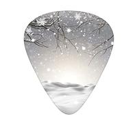 Snowflake Pine Tree Guitar Picks 12 Pack Set Guitar Gift for Bass Picks Acoustic Guitars Plectrums with Clear Storage Box
