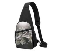 Snowflake Pine Tree Printed Sling Backpacks Casual Crossbody Shoulder Bag Chest Pack for Men Women