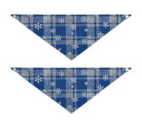 Snowflake Plaid Dog Bandanas Pet Fashion Accessories 2 Pcs for a Gift Pets at Different Stages 20 × 7 3in