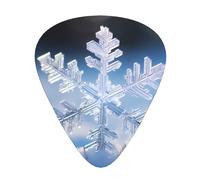 snowflake printed guitar picks, 12-piece set with thin, medium, and thick styles, comes with a storage case