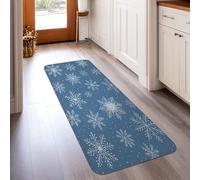 Snowflake Runner Rug, Winter Cozy Dot Pattern Winter Blue Non-Slip Edge Binding Home Rectangle Carpet for Kitchen Laundry Room Doorway Entryway Decor 2x5 Ft