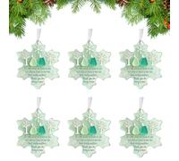 Snowflake Sea Glass Pendant, Sentimental Christmas Tree Hanging Ornaments, Premium Friendship Gift For Women, Thank You Keepsake Birthday Gift For Family Festive Season Love Pendant (6 PCS)