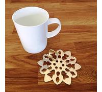 Snowflake Shaped Coaster Set by Super Cool Creations, Gold Mirror - Set of 8