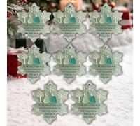 Snowflake Shaped Friendship Decor Pendant, 2D Flat Acrylic Sea Glass Style Christmas Tree Ornaments, Timeless Friendship Keepsake for Friends, Thank You Gift, Hanging Holiday Decoration (8 Pc)