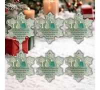 Snowflake Shaped Friendship Decor Pendant, 2D Flat Acrylic Sea Glass Style Christmas Tree Ornaments, Timeless Friendship Keepsake for Friends, Thank You Gift, Hanging Holiday Decoration (6 Pc)