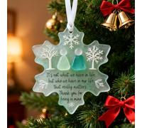 Snowflake-Shaped Sea Glass Friendship Decor, 3D Handcrafted Sea Glass Friendship Ornament, Christmas Tree Hanging Pendant, Eternal Friendship Snowflake Keepsake Gifts for Best Friends (1PC)