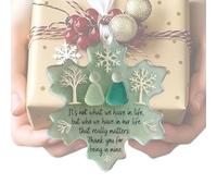 Snowflake Shaped Sea Glass Friendship Decor, Handcrafted Sea Glass Ornament, 2025 Snowflake Friendship Ornaments,Thank You For Being In Mine Christmas Keepsake Decor Gift For Friends