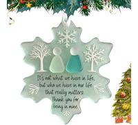 Snowflake-Shaped Sea Glass Friendship Decor, Handcrafted Sea Glass Ornament, Eternal Friendship Snowflake Keepsake, Coastal Winter Christmas Tree Decoration, Gifts for Best Friends (1pc)