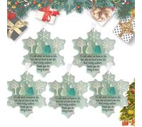 Snowflake-Shaped Sea Glass Friendship Decor, Handcrafted Sea Glass Ornament, Eternal Friendship Snowflake Keepsake, Coastal Winter Christmas Tree Hanging Decoration, for Friends (5pc)