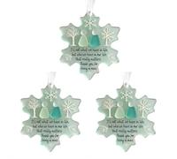 Snowflake-Shaped Sea Glass Friendship Decor, Handcrafted Sea Glass Ornament, Friendships Snowflakes Ornament for Christmas Tree Hanging, SeaGlass Art for Best Friends