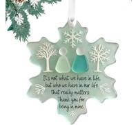 Snowflake-Shaped Sea Glass Friendship Decor, Handcrafted Sea Glass Ornament, Timeless Friendship Keepsake Christmas Decoration, Wall Art Hanging Ornament for Friends