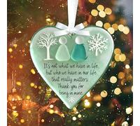 Snowflake-Shaped Sea Glass Friendship Decor,Handmade Friendship Snowflake For Christmas Tree Hanging Ornaments,Eternal Friendship Keepsake,Thank You Keepsake Gift For Best Friend (2D Heart-Shaped)