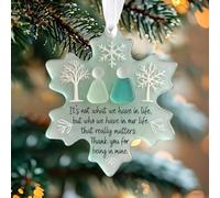 Snowflake-Shaped Sea Glass Friendship Decor,Handmade Friendship Snowflake For Christmas Tree Hanging Ornaments,Eternal Friendship Keepsake,Thank You Keepsake Gift For Best Friend (Flat - Style)