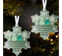 Snowflake-Shaped Sea Glass Friendship Decor, Handmade Sea Glass Friendship Pendant, Eternal Friendship Snowflake Keepsake for Christmas Tree Hanging Ornaments, Gifts for Best Friends (2PCS)