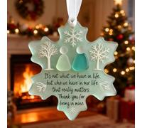 Snowflake-Shaped Sea Glass Friendship Decor, Sea Glass Snowflake Friendship Christmas Tree Hanging Ornament, Thank You for Being in Mine Seaglass Christmas Keepsake Decor (1)