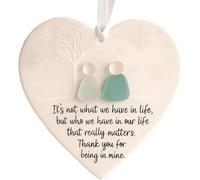 Snowflake-Shaped Sea Glass Friendship Decor, Sea Glass Snowflake Friendship Christmas Tree Hanging Ornament, Thank You for Being in Mine Seaglass Christmas Keepsake Decor