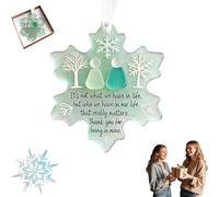 Snowflake-Shaped Sea Glass Friendship Decor, SnowflakeSea Glass Friendship Christmas Tree Hanging Ornament, Snowflake-Shaped SeaGlass Thank You Keepsake for Friends (1PCS)