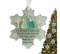 Snowflake Shaped Sea Glass Friendship Ornament - Acrylic Hanging Seaglasses Pendant Christmas Tree Decoration | Snowflake-Shaped Sea Glass Friendship Decorations Presents For Best Friends
