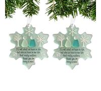 Snowflake-Shaped Sea Glass Thank You Keepsake, 2025 Snowflake Sea Glass Friendship Ornaments, Winter Christmas Hanging Decorations Indoor, Xmas Gift for Best Friends (2)