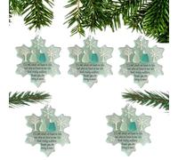 Snowflake-Shaped Sea Glass Thank You Keepsake, 2025 Snowflake Sea Glass Friendship Ornaments, Winter Christmas Hanging Decorations Indoor, Xmas Gift for Best Friends (5)