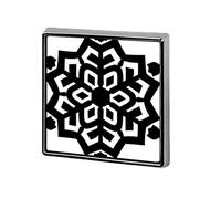 Snowflake Simple Black White Unisex Brooches & Pins Square Lightweight Lapel Badge Jewelry for Clothing Shawl Hat