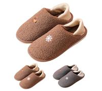 Snowflake Slippers Bedroom Slippers Mens Lovely Sock Printed Sliders Slip On Home Sliders With Back Anti Slip Silent Slides Closed Toe Outdoor Slides For Warm Winter Christmas Gifts