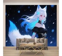 Snowflake Starry Sky Wallpaper 130x80cm Game Fox Girl Wallpaper Murals,for Living Room Not Self Adhesive Wall Paper Large Mural & Room Decor