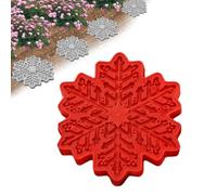 Snowflake Stepping Stone Mold | 38.2cm Round Silicone Cement Casting Mould