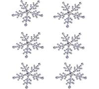 Snowflake Sticker Embellishments Sparkly Resin Rhinestone Self Adhesive Stickers for Crafts Christmas Cards (6)