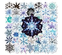 Snowflake Stickers, Winter Stickers, 50X Non-Repeated Snowflake Laptop Stickers Set Snowflake Stickers Christmas Decoration Suitable For Doors