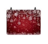Snowflake Stove Top Cover for Electric Stove, Christmas Festive Sparkle Halo Christmas Red Rubber Non-Slip Glass Top Cover for Kitchen Everyday Kitchen Use Decor 28x20 Inch