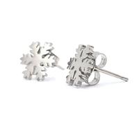 Snowflake Stud Earrings - Christmas Earrings made from Stainless Steel - Festive Small Gift for the Xmas Holiday Season, Advent, Stocking Filler or Secret Santa Gift idea