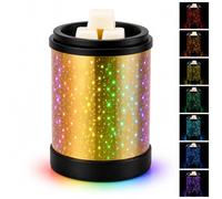 Snowflake Wax Melt Burner Electric,Wax Melter Warmer With 7-Color LED Light | 3 in 1 Metal Wax Melter for Scented Wax Cubes,Fragrance Oils,Wax Tarts,Candle Melter Warmer Home Decor & Gift for Women