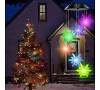 Snowflake Wind Chime, Color Changing Solar Powered LED Mobile with Hanging Lights for Outdoor Patio, Garden and Home Landscape Decor