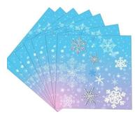 Snowflake Winterland Paper Napkins,Snow-Themed Christmas Dinner Table Decor