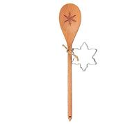 Snowflake Wooden Spoon Baking Set - Christmas Spatula Set with Head Elf and Little Elf Silicone Spatulas - Festive Christmas Cooking Tools