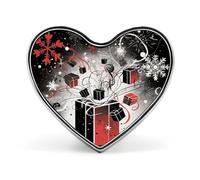 Snowflakes And A Box Heart Pin, 1 Inch Metal Love Lapel Pins - Lightweight, Smooth Edges, Versatile Badge Brooch for Jackets, Shirts, Bags, Gifts for Friends, Family